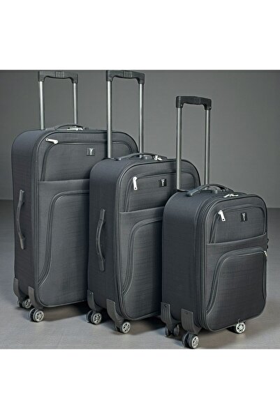 MSR POLOS 3'lü Hafif Havlu Kumaş Valiz Seti | İthal Mekanizmalı / Kilitli, 4 Tekerlekli ve İç İçe Geçebilir.