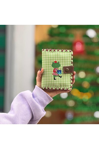 HOODİEMOUSE Frog Patterned Small Women's Wallet - Ethnic Retro Bohemian Handmade