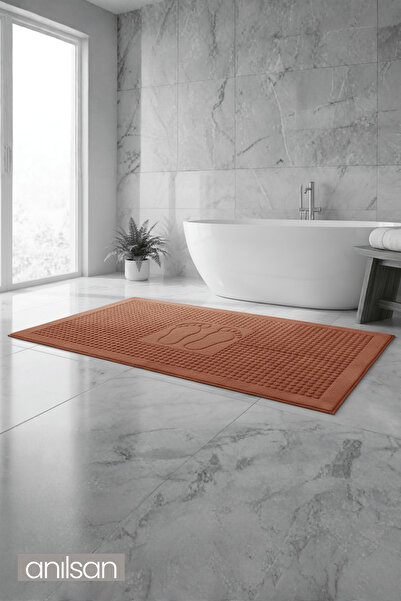 Anılsan Zivra Tile Foot Towel - 70X130Cm, 790Gr, 100% Cotton, Spa and Hotel Bath Mat, Daily Use