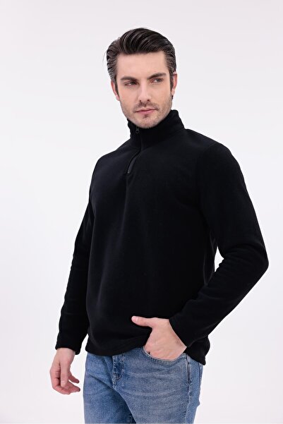 yakamor سترة رجالية من الصوف بياقة قائمة ونصف سحاب