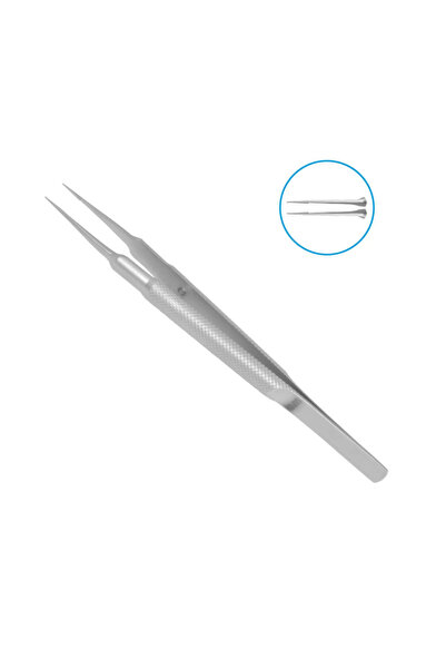 barishan medikal Cerrahi Mikro Penset Dişli Penset İnce Düz Uçlu 12cm Yuvarla...