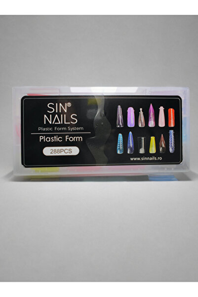 Sin nails Set extensii unghii mixte cu formă dublă și scală - 12 modele (migdală, ovală, stiletto, pătrată)