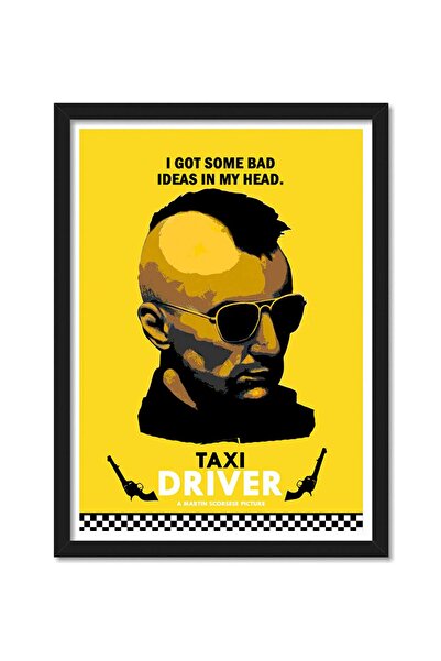 ALAYRA International ألايرا - ملصق فيلم سائق التاكسي من هوليوود، مؤطر، مناسب للغرف والمكاتب (10 بوصة × 13 بوصة، مؤطر)