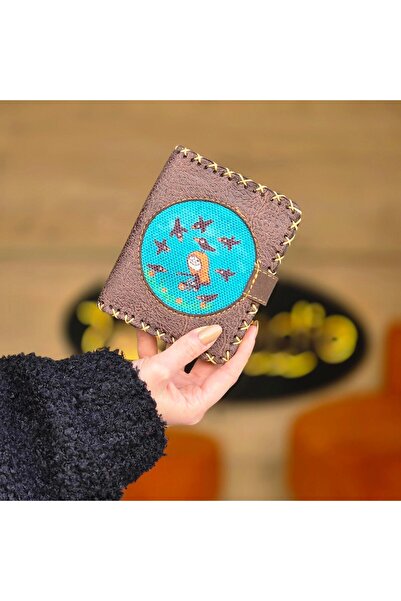 HOODİEMOUSE محفظة صغيرة على شكل فتاة الغراب بأسلوب عرقي بوهيمي ريترو - بني