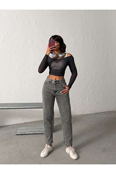 blue wings denım co. Ψηλόμεσο τζιν μαμάς σε άψογη γραμμή