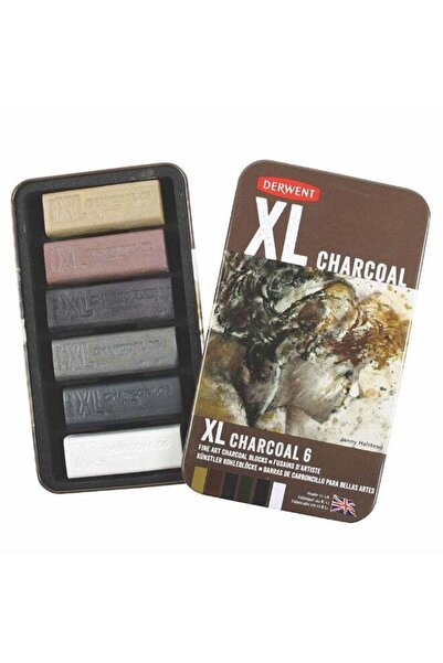 Derwent - XL Charcoal Blocks Tin Pack of 6 Colors AR2302009