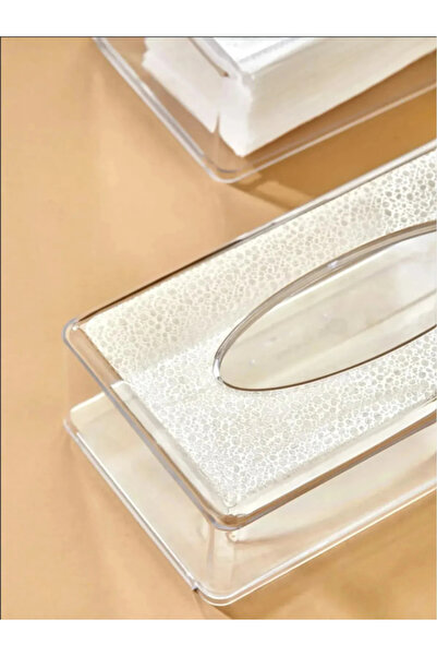 Tasarım Evi Luxury Wipe Box Napkin Holder Patterned Model 22 X 12 White Plastic Tr