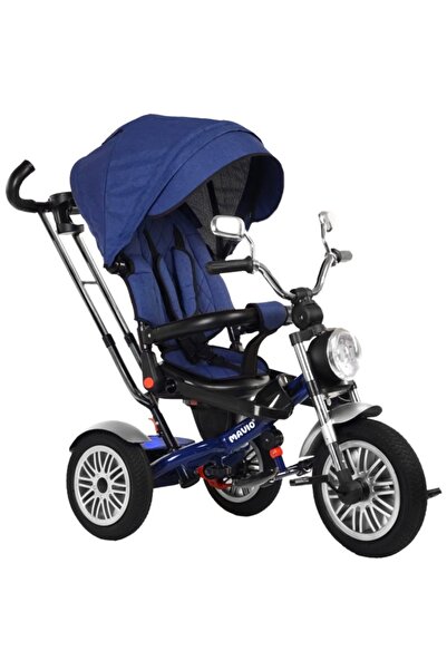 mavio Children's tricycle with sleeping position, seat belt, bright headlight, mirrors