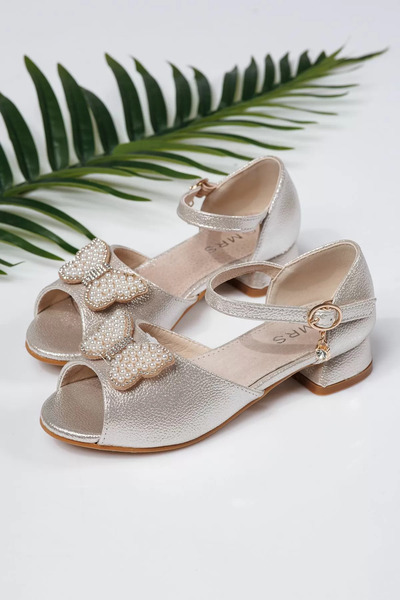 Zaira Girls' beige sandals made of eco-leather Inna #21960 - 36