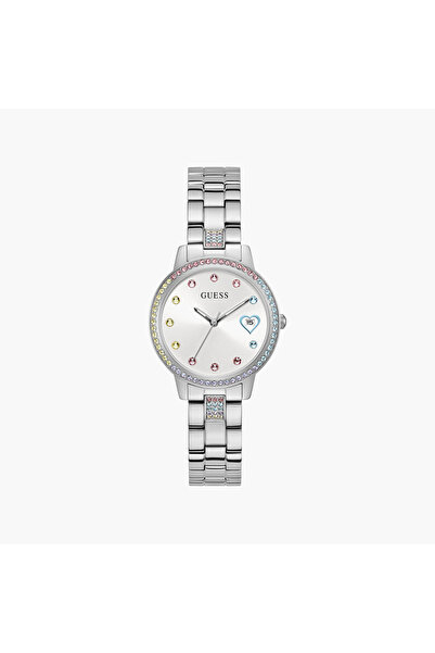 Guess Women's 34 MM Silver Analog Stainless Steel Watch | GW0657L1