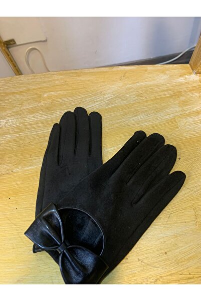 BOUTIQUE SERTAÇ SUNİ KUMAŞ GÜDERİ ELDİVEN SİYAH