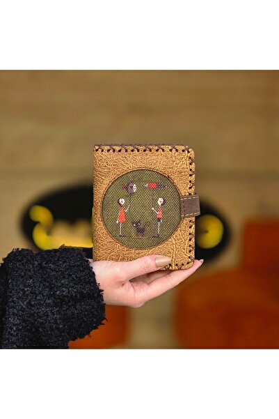 HOODİEMOUSE Balloon Figured Small Wallet Ethnic Bohemian Retro Style - Mustard