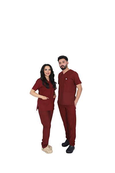 ufukscrubs طقم ملابس طبية للجنسين D/114 من قماش الألباكا للطلاب والأطباء والم...