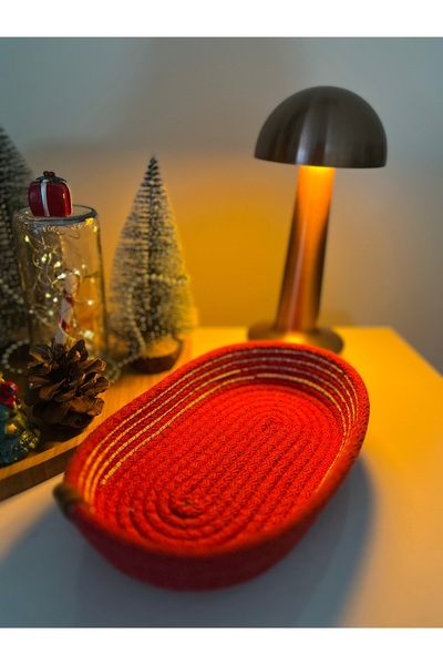 NCDSGN El Yapımı Kırmızı Takı Obje Tabağı,Toka Takı Minimal Sepet,Aksesuar Se...