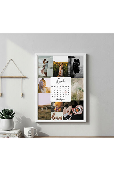 Ecea Home Kişiye Özel Tasarlanabilir Takvimli Sevgili Hediye Çerçeve Tablo