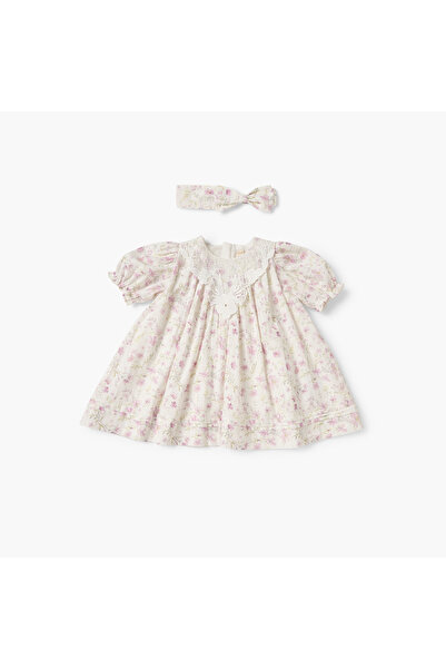 giggles Floral Print Dress with Headband
