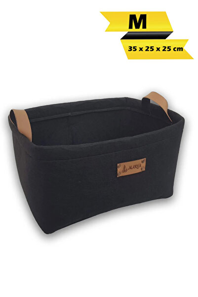 Enba İç ve Dış Ticaret Medium Size Black Felt Basket – Decorative Organizer, ...