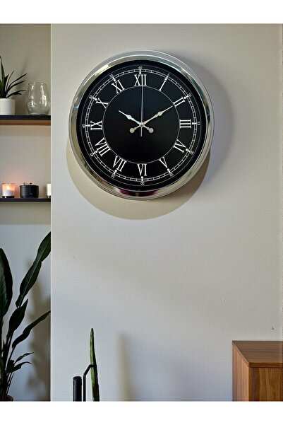 Marsilyan Zentime 40 cm Chrome Stylish Wall Clock