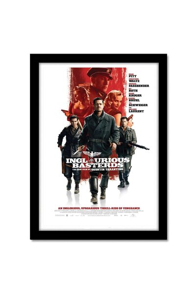 ALAYRA International ملصق فيلم "أوغاد مجهولون" مؤطر من ALAYRA، مناسب للغرف وا...