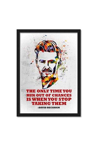 ALAYRA International ملصق مؤطر من زجاج شبكي من ALAYRA، ديفيد بيكهام، مطبوع بأ...