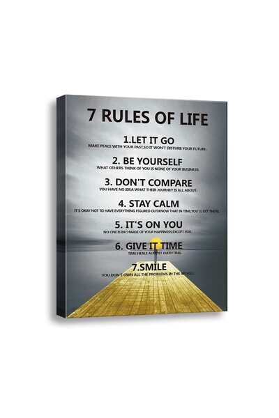 ALAYRA International ALAYRA 7 Rules of Life Motivational wall decor on canvas...