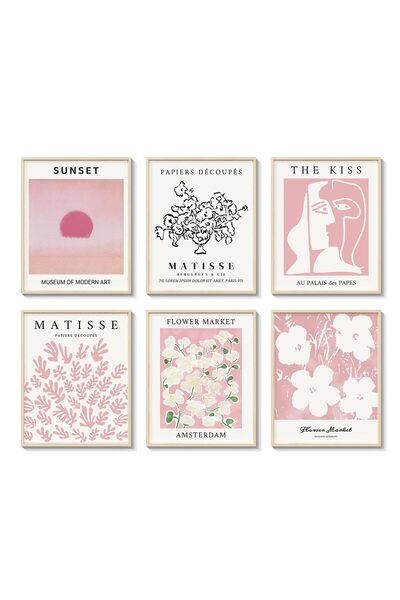 ALAYRA International مجموعة ملصقات ديكور غرفة سوق الزهور الوردية من ألايرا، 6...