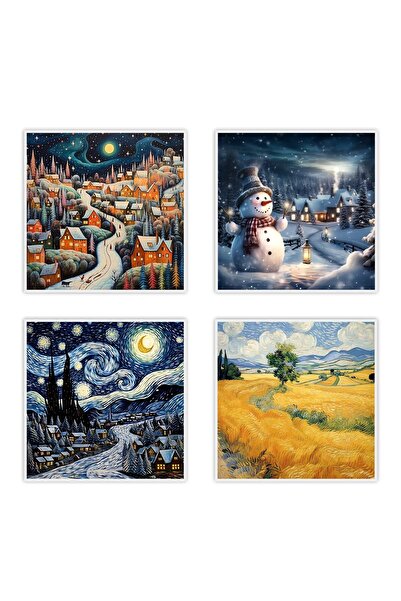 ALAYRA International لوحات جدارية تجريدية من قماش مونيه من ألايرا، لوحات جدار...