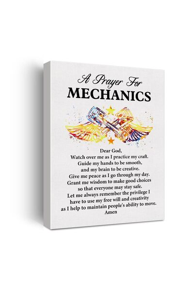 ALAYRA International ALAYRA a Mechanic's Prayer Quote Poster Canvas Wall Art ...
