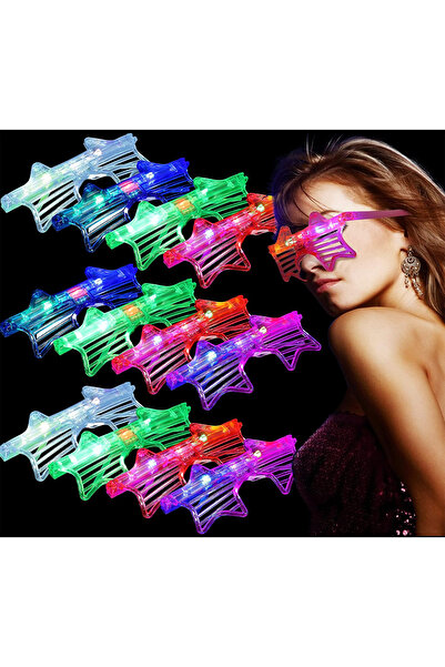 Partimarka Işıklı Yıldız Parti Gözlüğü Led Gözlük