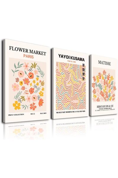 ALAYRA International مجموعة لوحات جدارية تجريدية من قماش ماتيس من ألايرا، مكو...