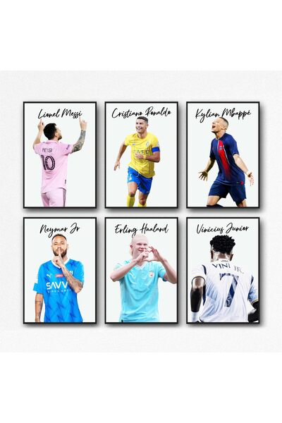 ALAYRA International ملصق نجم كرة القدم ألايرا ليونيل سي آر كيليان مبابي نيما...