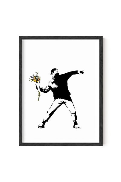 ALAYRA International ألايرا بانكسي - لوحة جدارية "رامي الزهور" - فن الجرافيتي...