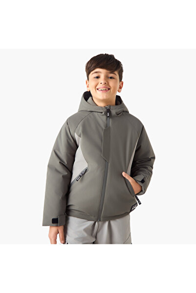 XYZ Solid Hooded Jacket with Pockets