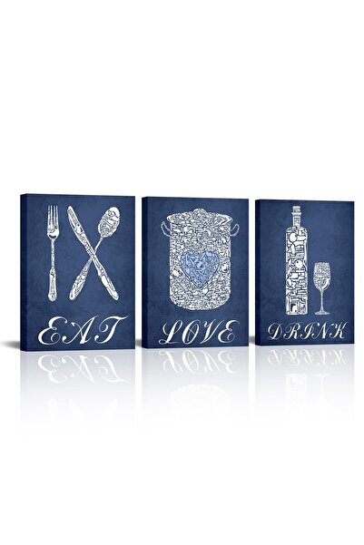 ALAYRA International لوحة جدارية للمطبخ من ثلاث قطع من ALAYRA، تحمل عبارة مله...