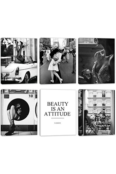 ALAYRA International ALAYRA Black and White Posters with WOODEN FRAME INSIDE ...