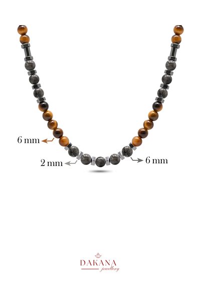 DAKANA JEWELLERY Certified Spectrolite Stone Pisces Zodiac Sign Men's Natural Stone Pendant