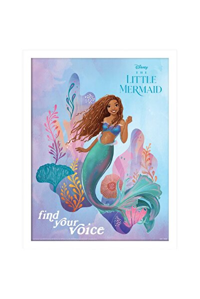 ALAYRA International ملصق ألايرا ديزني "حورية البحر الصغيرة" بإطار (تصميم "اعثر على صوتك")، لوحة جدارية مؤطرة