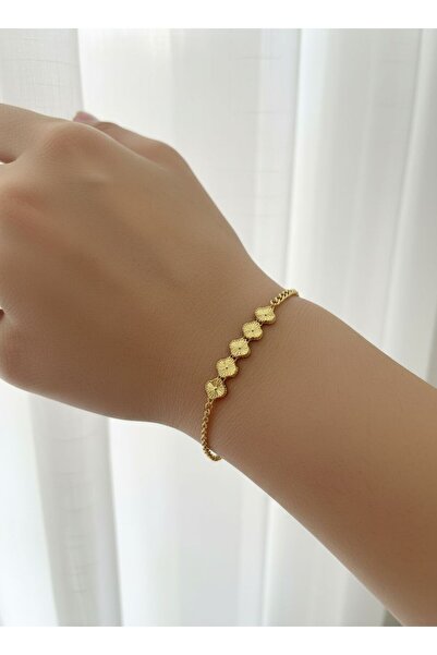 kuyumcu nurettin 3.50 gr (gram) 6 Yoncalı Gurmet Bileklik Künye 14 Ayar Altın (rose-yeşil-sarı-beyaz)