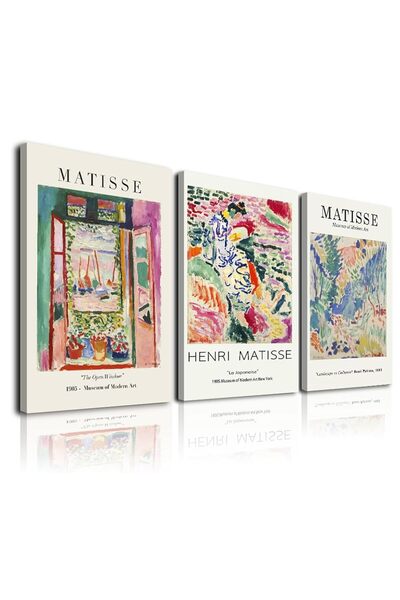 ALAYRA International ALAYRA Matisse Wall Art Framed, Set of 3 Matisse Poster ...