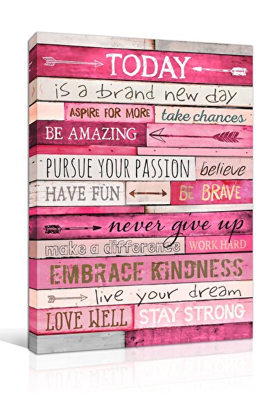 ALAYRA International لوحات جدارية ملهمة باللون الوردي من ألايرا - ديكور جداري للمكاتب للنساء - ملصقات تحفيزية للمراهقين