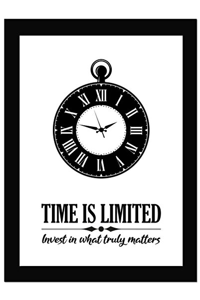 ALAYRA International ألايرا: الوقت محدود - ملصق حائط مؤطر يحمل اقتباسًا تحفيز...