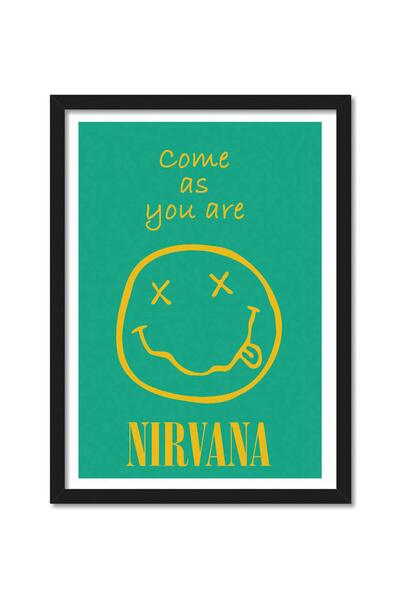 ALAYRA International ملصق فني مؤطر من الأكريليك والزجاج لفرقة نيرفانا (ALAYRA) للغرف والمكاتب (10 بوصة × 13 بوصة).