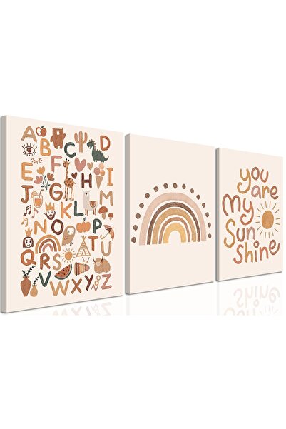 ALAYRA International مجموعة لوحات جدارية لغرفة الأطفال من ALAYRA بتصميم بوهيم...