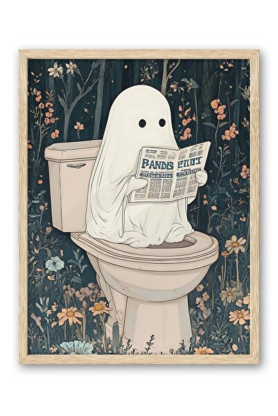 ALAYRA International ديكور حائط على شكل شبح بإطار من خشب البلوط البيج من ALAY...