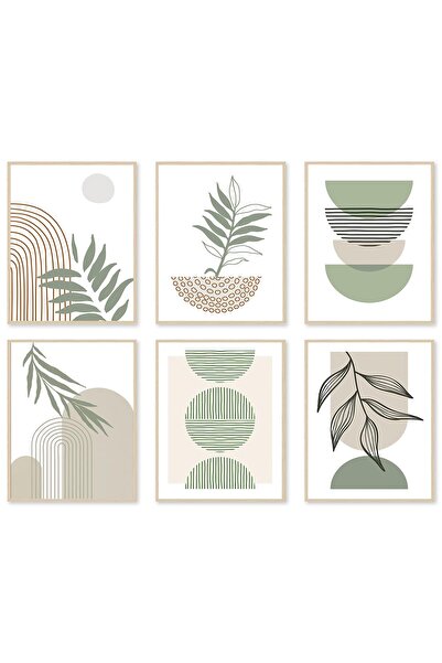 ALAYRA International مطبوعات فنية جدارية بوهيمية باللون الأخضر المريمي من ALA...