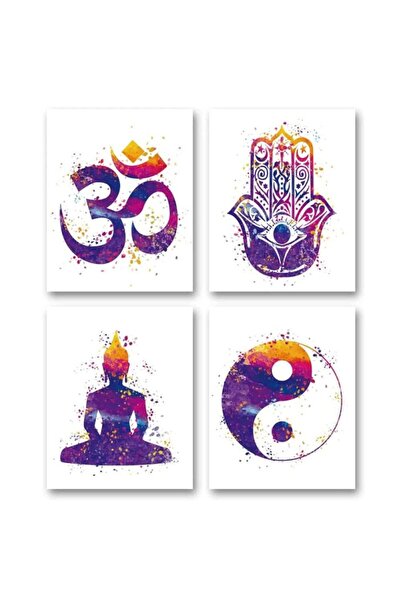 ALAYRA International لوحة فنية من قماش ألايرا، ملصق يد فاطمة، زهرة اللوتس، تأمل، تاي تشي، جداريات، صالة ألعاب رياضية، غرفة نوم