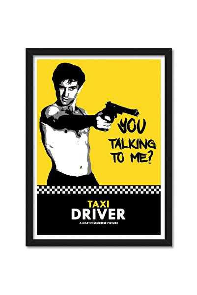 ALAYRA International ألايرا - سائق التاكسي (هل تتحدث معي؟) ملصق فيلم هوليوود مؤطر للغرفة والمكتب (10 بوصة ×