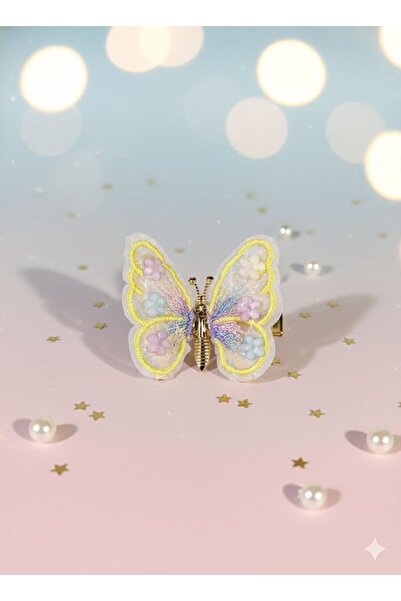 Shiklik Elegant Floral Hair Clip with Moving Butterfly Detail