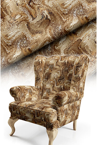 CANİLA Mosaic Patterned Digital Printed Upholstery Fabric. Soft Keyed Cotton Lined Non-Stretch Fabric