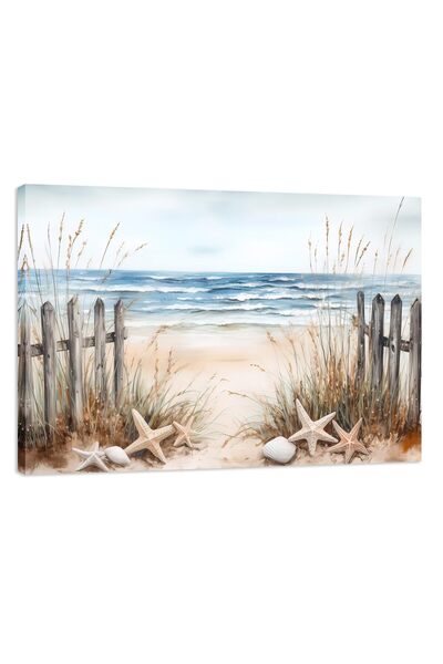 ALAYRA International لوحة جدارية قماشية من ALAYRA Beach، ملصق رسم لأسوار الشا...